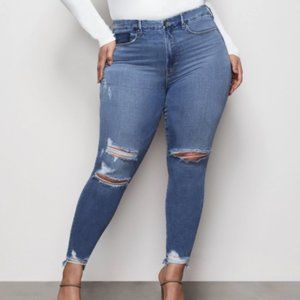 Good Waist Released Chewed Hem Jean